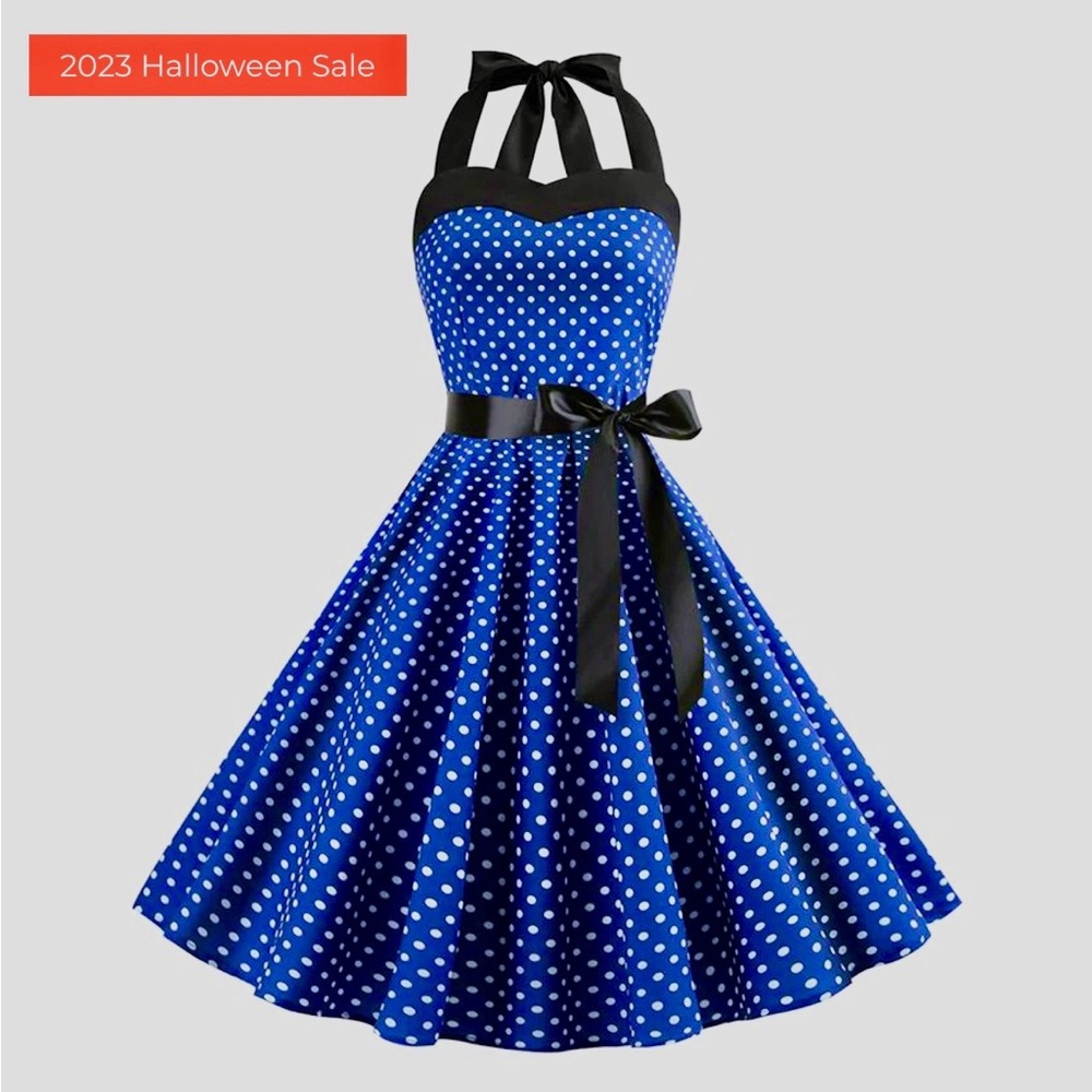 Vintage 50s Rockabilly Swing Dress with Bow